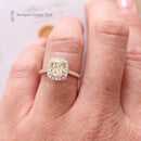18ct Champagne Coloured Cushion Cut Diamond Cluster 1.62cts