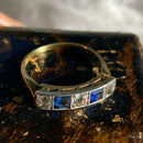 18ct Art Deco Sapphire Old Cut Diamond Five Stone