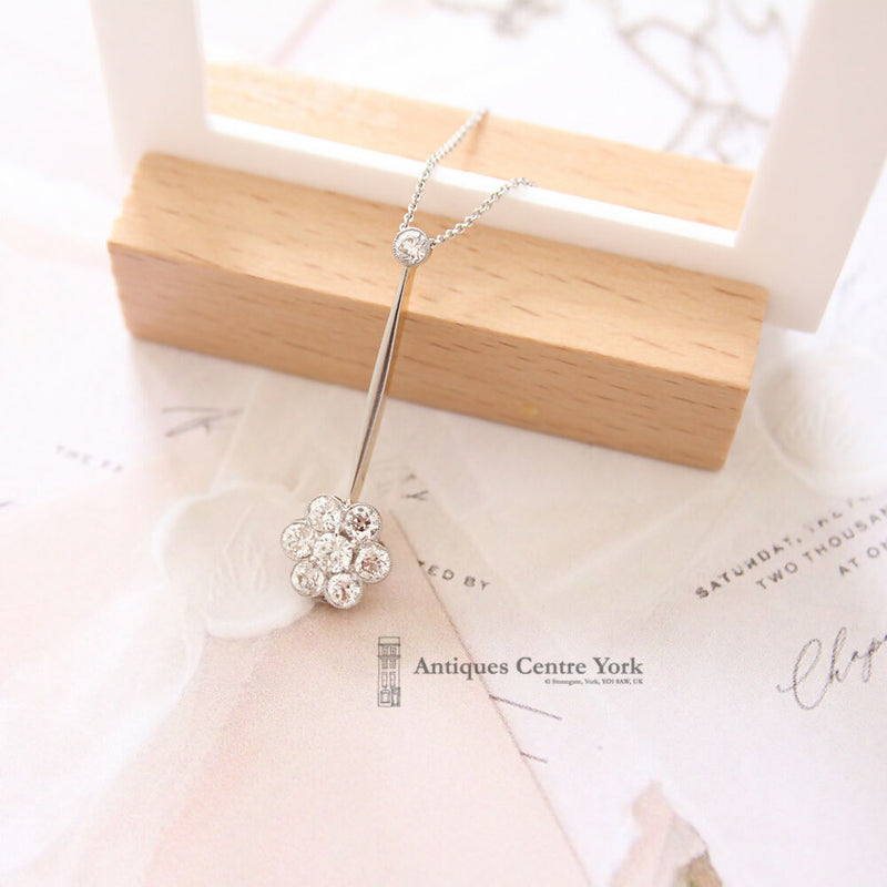 Edwardian 15ct Diamond Cluster Pendant