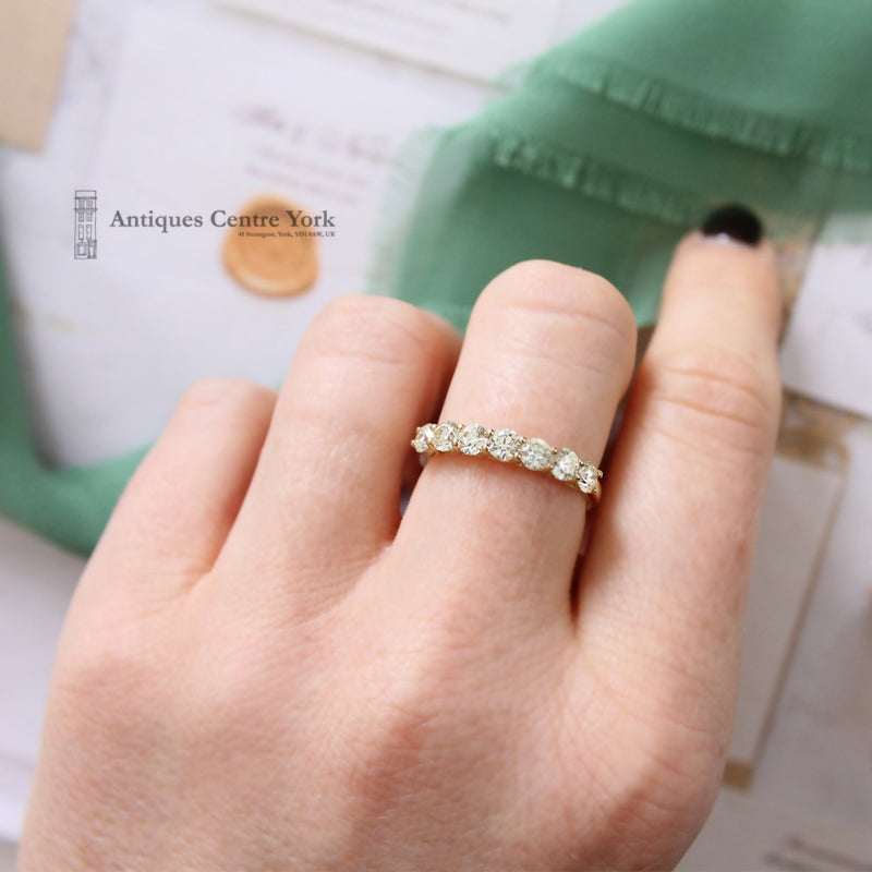 18ct Yellow Diamond 1.10cts Half Eternity Ring