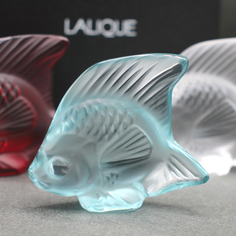 New Lalique: Persepolis blue fish seal/sculpture