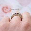 18ct Sapphire & Diamond 3 Row Half Eternity Ring