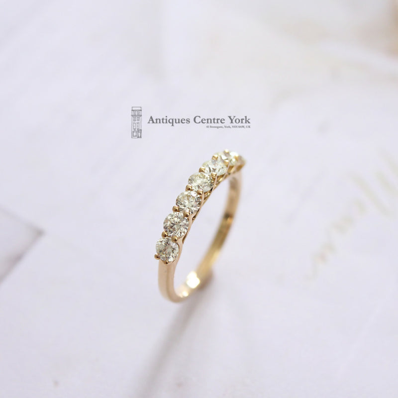 18ct Yellow Diamond 1.10cts Half Eternity Ring