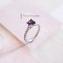 18ct White Gold Amethyst & Diamond Ring