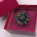 Butler and Wilson Large Multicoloured Rhinestone Daisy Ring UK Size P