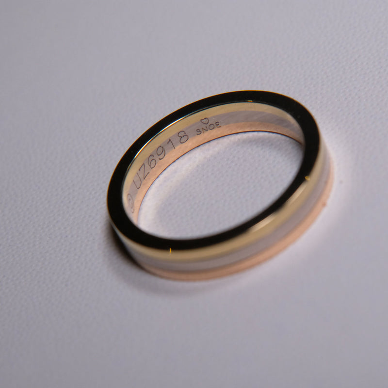 Cartier 18ct Gold Tri-colour Vendôme Louis Wedding Band Ring Size I1/2