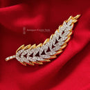 Large Vintage Sardi Queen Elizabeth II 40th Anniversary Commemorative Statement Leaf Brooch