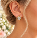 Vintage 9ct Gold Seven-Stone Diamond Cluster Earrings – 3.55g