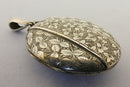 Victorian Solid Sterling Silver Picture Oval Locket Pendant Bir 1881
