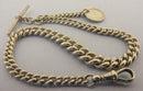 Antique Solid Sterling Silver Albert Pocket Watch Chain t-Bar & 3 Coin Fobs Bir 1910
