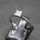 Platinum princess cut diamond solitaire diamond ring