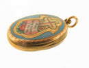 Victorian 9ct Gold and Enamel Back and Front Locket Pendant