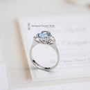 18ct White Gold Aquamarine & Diamond 3 Stone 0.35ct
