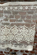 Arts & Crafts lace sample biscuit coloured Antique c1930 panel new old stock 75”/36” 6737