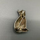 Sterling silver cat brooch
