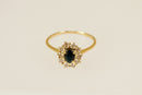 18ct Gold Sapphire & Diamond ‘Diana’ Style Cluster Ring
