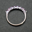 9ct white gold pink sapphire half eternity ring
