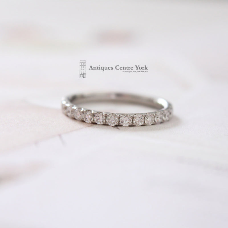 18ct White Gold Diamond Half Eternity Ring 0.49ct