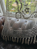 Tuscany filet Rose beautiful off white Cotton lace Panel 56”/90