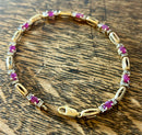 Hallmarked 9ct Gold Burmese Ruby & Diamond Tennis Bracelet