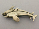 Vintage Georg Jensen Sterling Silver Double Dolphin Brooch Design No 317