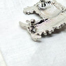 Christmas White Enamel Westie Dog Brooch