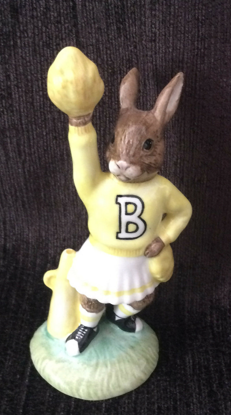 Royal Doulton Bunnykins Figurine - Yellow Cheerleader Bunnykins DB143