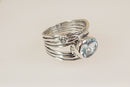 Stunning Handcrafted Silver & Blue Topaz Statement Ring