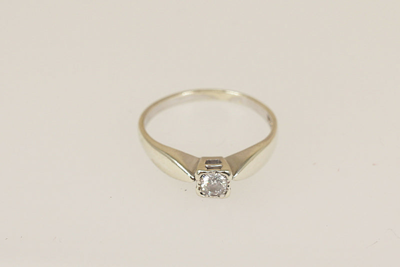 9ct White Gold Diamond Solitaire Ring