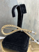 Vintage Grosse (Dior Designer) Gold Plate Rope Style Brooch with Baguettes