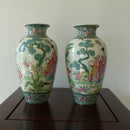 A pair of Japanese pottery vases.