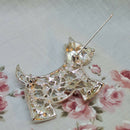 Vintage-Style Aurora Borealis Rhinestone Scottie Dog Brooch