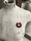 Vintage Yves Saint Laurent (YSL) Red & Blue Enamel Brooch