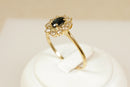 18ct Gold Sapphire & Diamond ‘Diana’ Style Cluster Ring