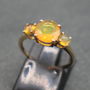 9ct gold Ethiopian jelly opal ring