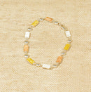 Silver Tri Colour Necklace & Bracelet Set
