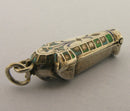 Antique Silver 1920s Egyptian Revival Sarcophagus Charm Opens to Mummy