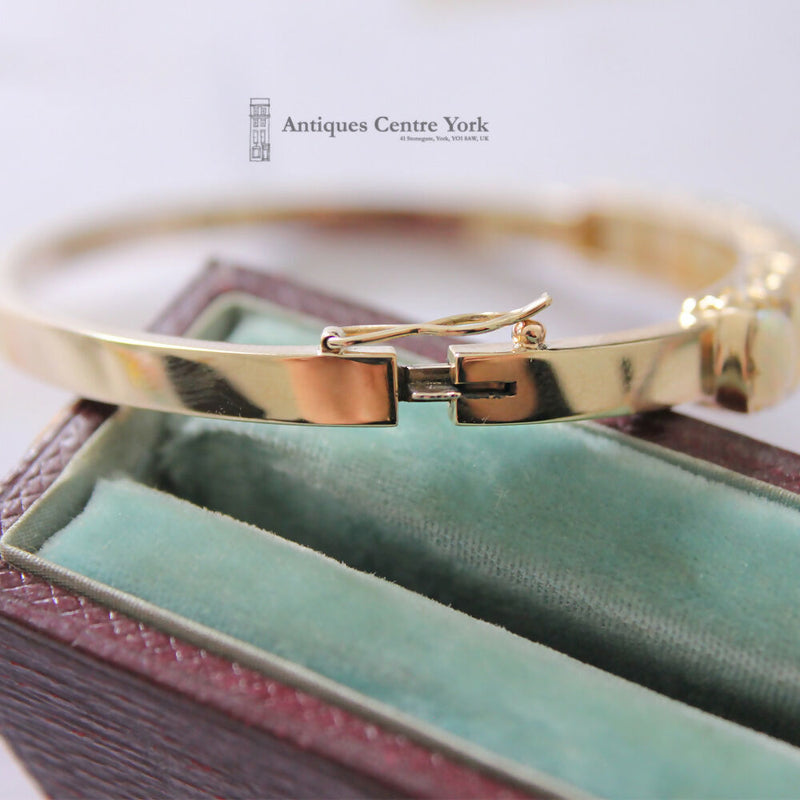 Vintage 9ct Opal & Diamond Bangle
