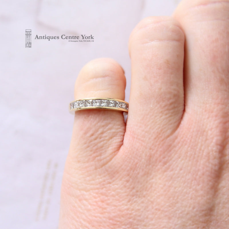 18ct Princess-Cut Diamond 1.00ct Half Eternity Ring