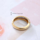 18ct Sapphire & Diamond 3 Row Half Eternity Ring
