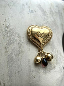 Vintage Christian Lacroix Heart, Charm & Cabochon Statement Brooch