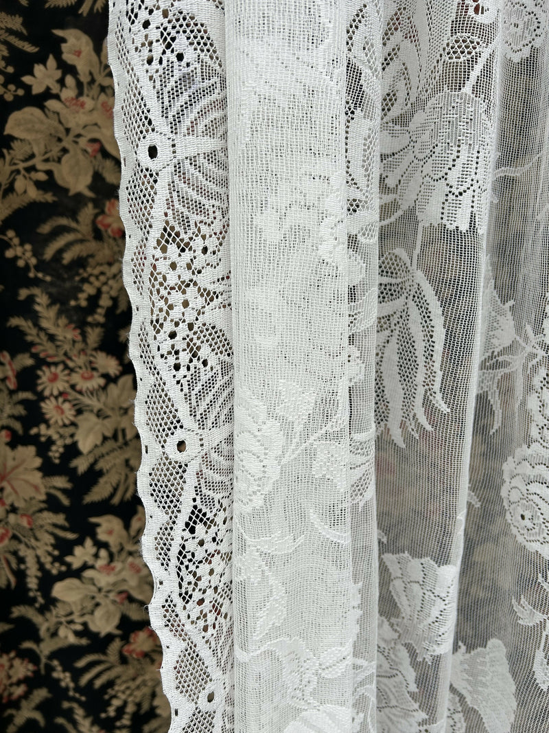 Anna French Indra Highend Victorian design 14 point ivory Cotton Lace Curtain Panelling By The Metre- Width 170cms