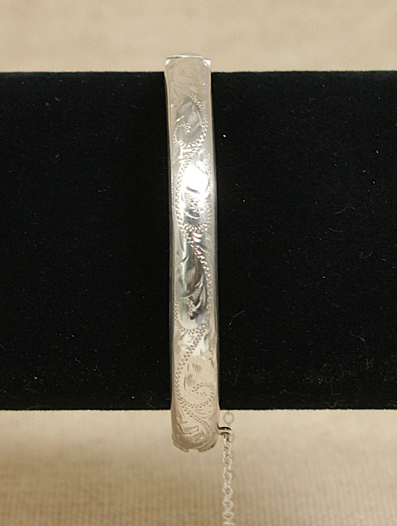 Vintage Silver Hinged Bangle