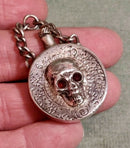 Memento Mori Hallmarked Victorian Chester 1873 Garnet Skull Channelise Perfume Holder