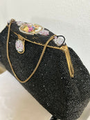 Vintage 1930/40s Micro-Beaded Evening Bag with Limoges Plaque