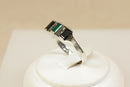 Silver Onyx & Chalcedony Art Deco Style Ring