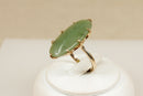 9ct Gold Jade Navette Ring