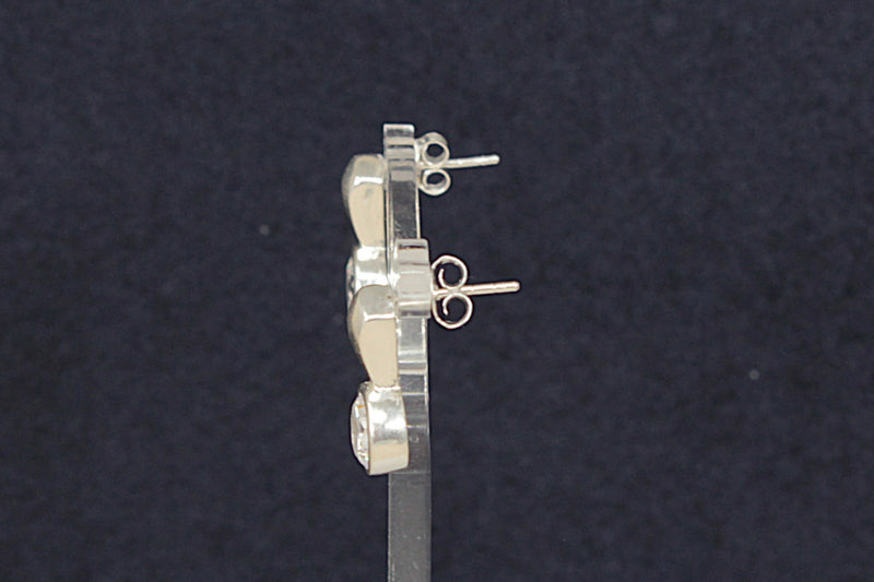Silver & Crystal Ear Studs