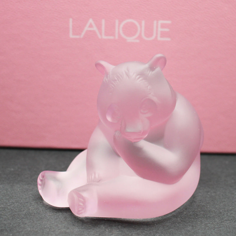 New Lalique: Pink panda sculpture