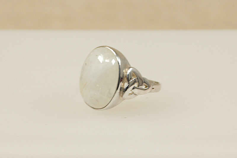 Silver & Moonstone Designer Celtic Knot Ring